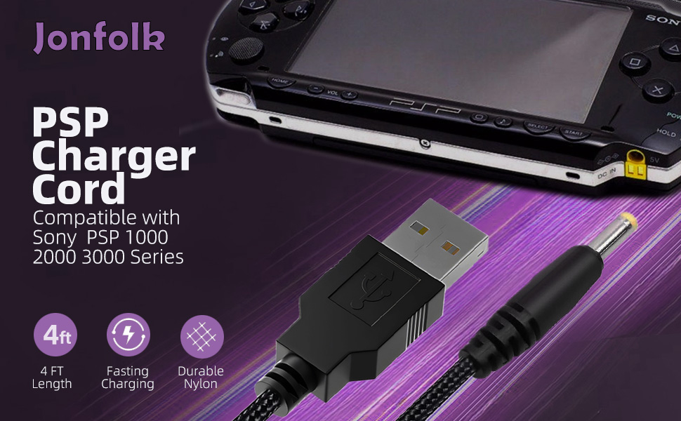 Jonfolk PSP Charger Cable,Replacement PSP Playstation USB