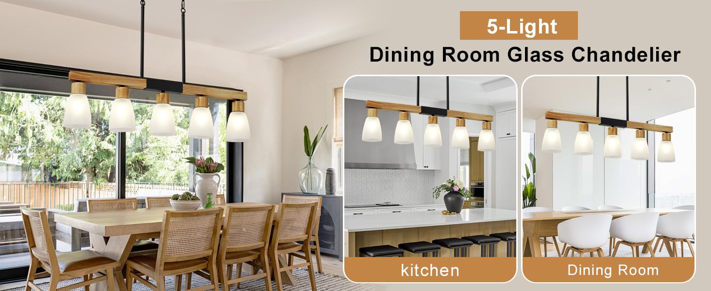 5Light Kitchen Island Lighting， Dining Room Light Fixture/Chandelier