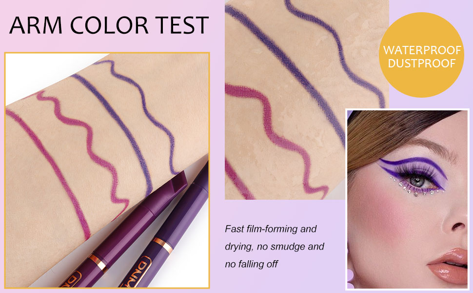 2Pcs Blue Purple Liquid Wing Eyeliner Colorful Pen Set