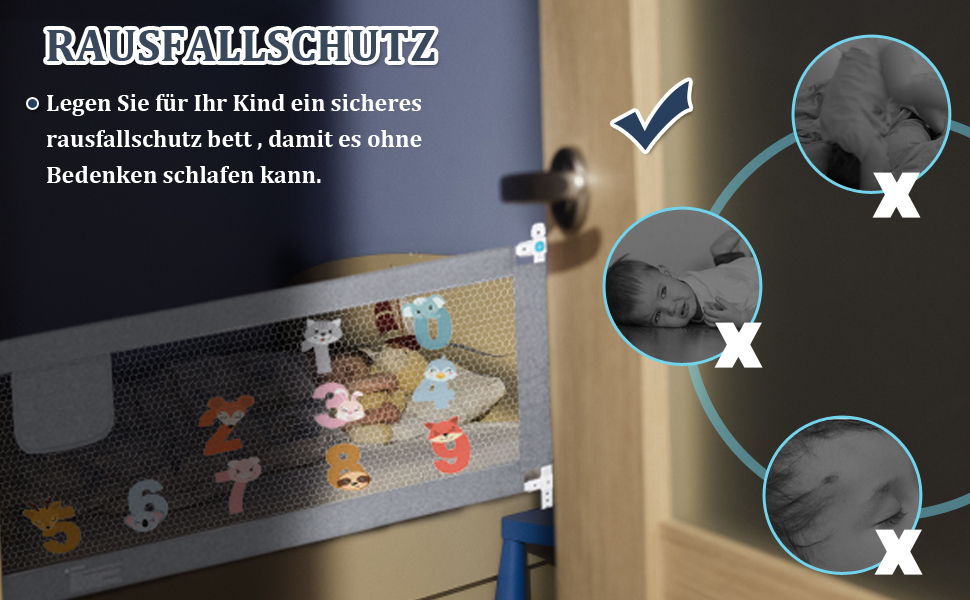 bett rausfallschutz 150 160 180 190 200cm kinderbett bettgitter bettschutzgitter für kinder baby 