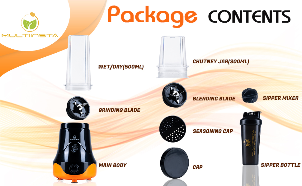 2 jars, sipper bottle, 1 nutri Mixer blender