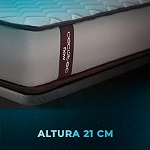 colchão viscoelástico espuma multicamadas altura 21 firmeza alta núcleo FoamVital dupla face descanso