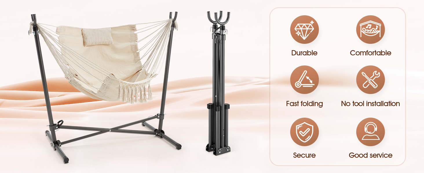 Hammock Chair with Stand Included Hanging Chair Macrame