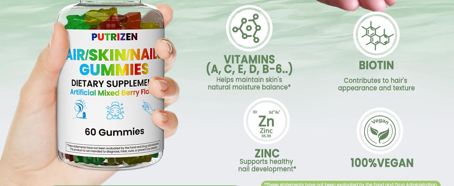 hair vitamins for regrowth, hair skin and nails, hair growth gummies