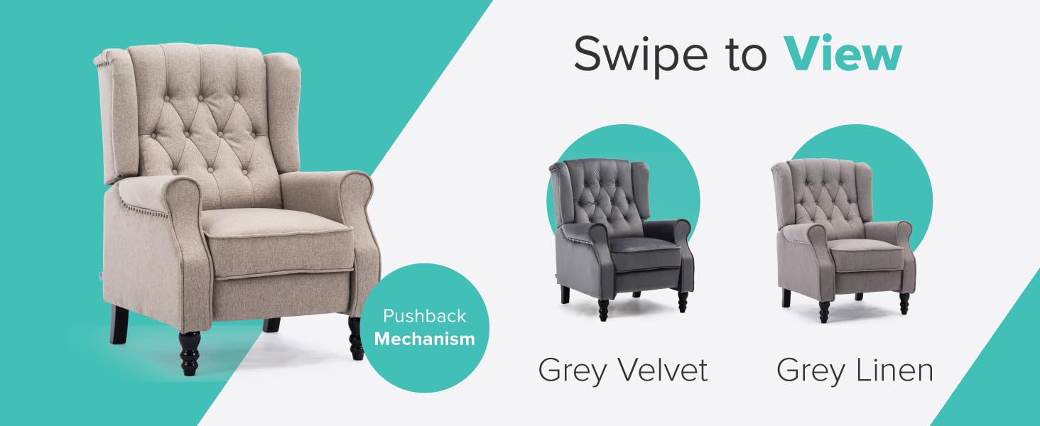 More4Homes ALTHORPE Pushback Recliner Armchair Sofa Chair for