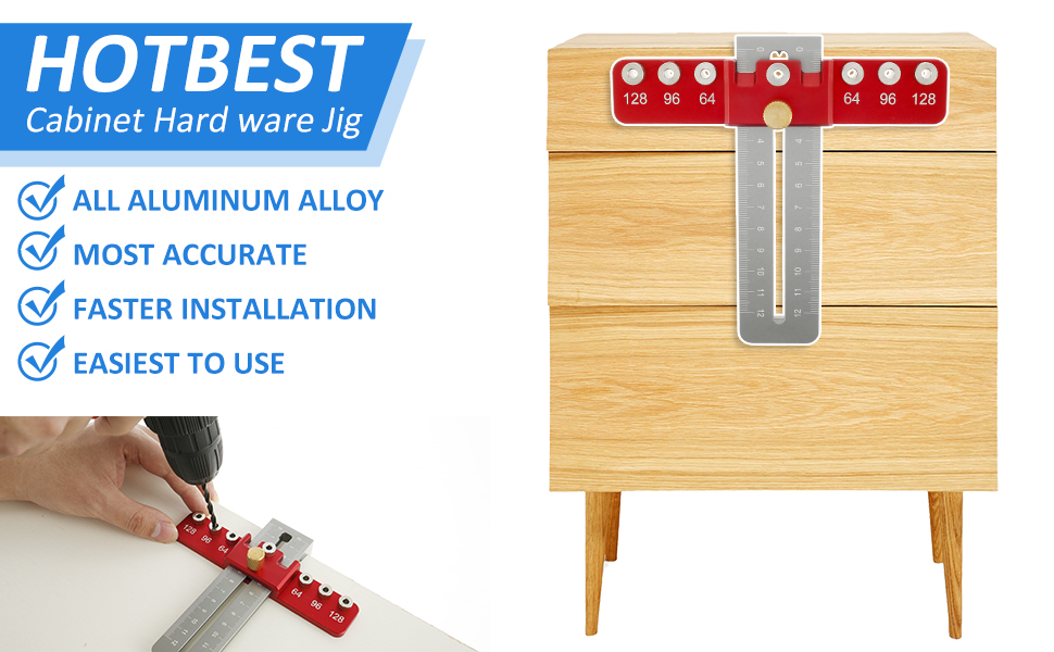 Hardware Jig, Aluminum Alloy Handle Jig, Adjustable Drill Template Guide Tool
