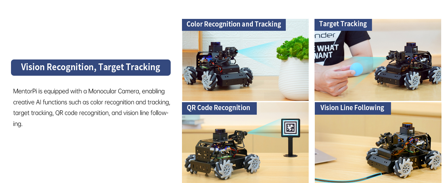 Amazon.com: Robot Car for Raspberry Pi 5 ROS2 Programmable AI Vision ...