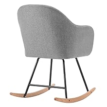 WOLTU Poltrona Sedia Dondolo Relax Lino E Metallo Imbottita Design Slitta 14 SKS09