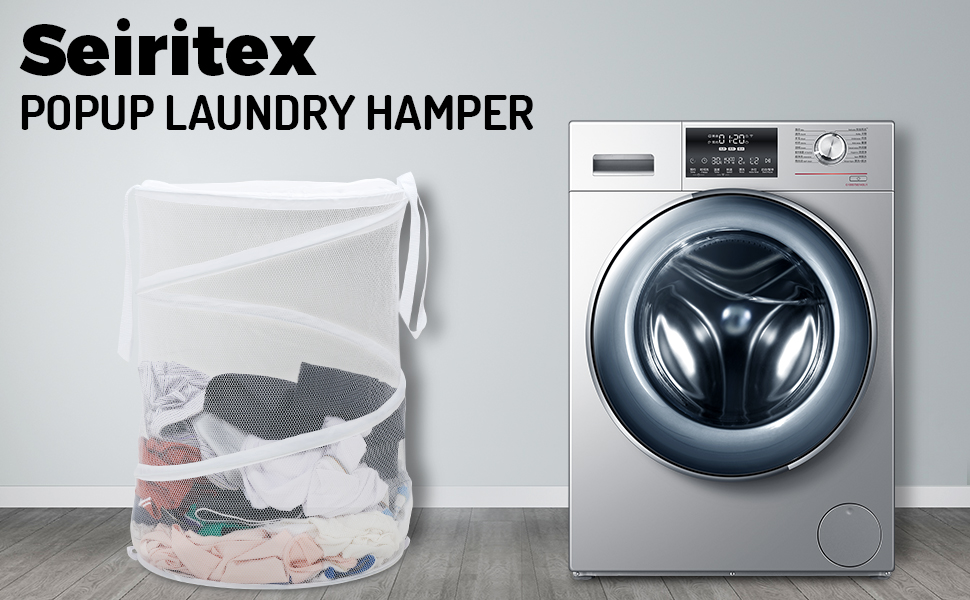 Mesh Popup Laundry Hamper 115L Foldable Laundry Basket