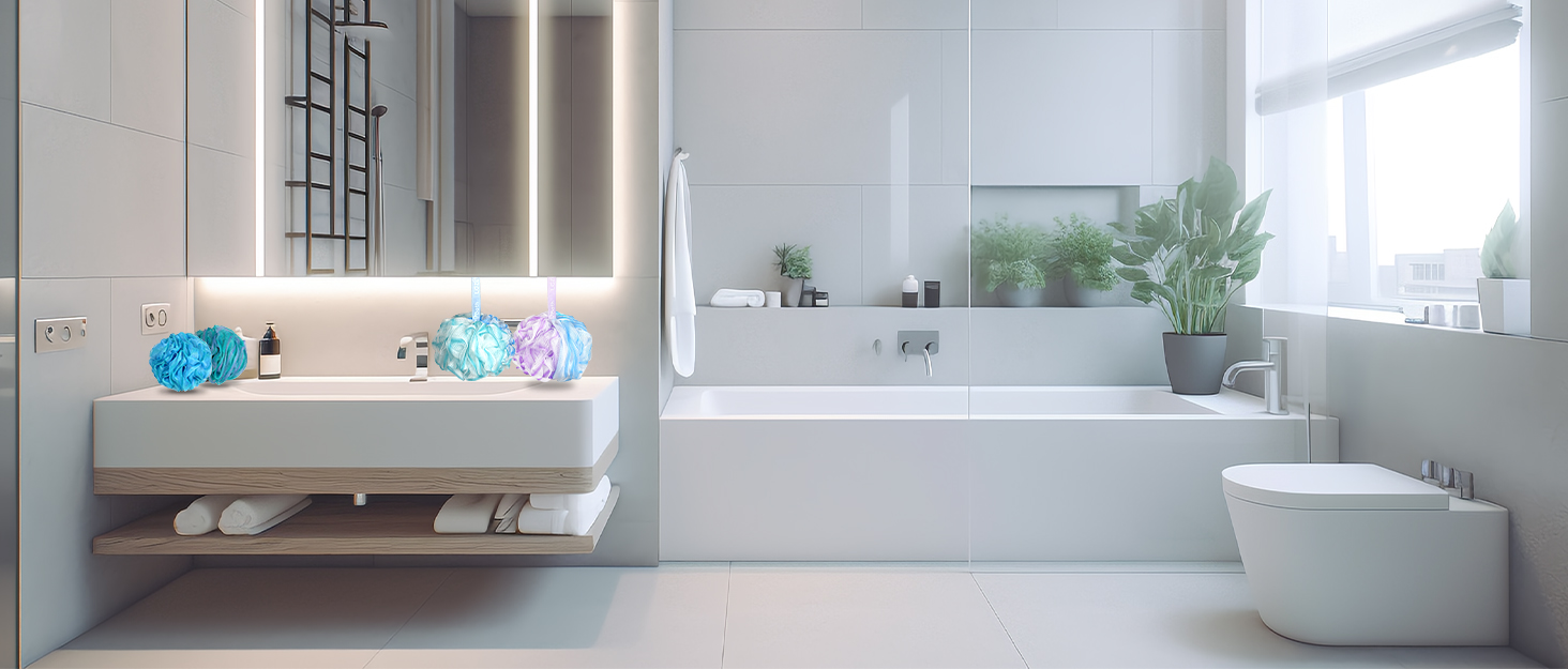 Loofah Sponge Shower Pouf Wash Sponge Puffs