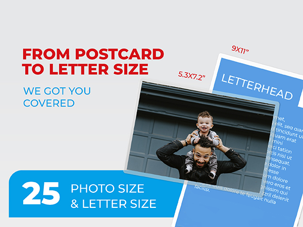 25 photo size and 25 letter size laminating pouches