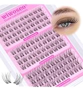 wiwoseo Invisible Band Lash Clusters Natural Eyelash Clusters Wispy Cluster Eyelash Extensions Cl...
