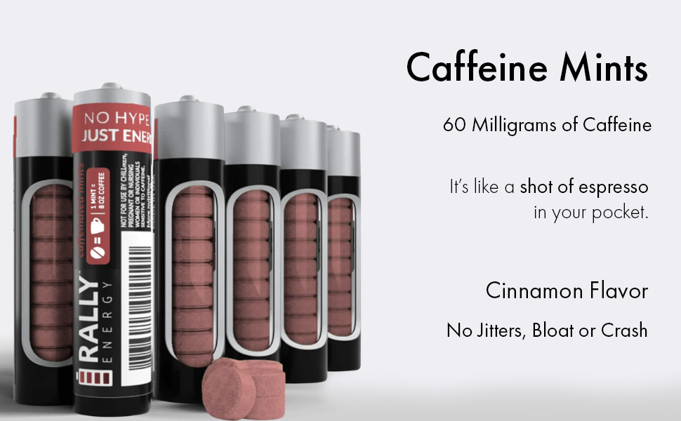 Caffeine Mints by Rally, 60milligram Caffeine, Instant