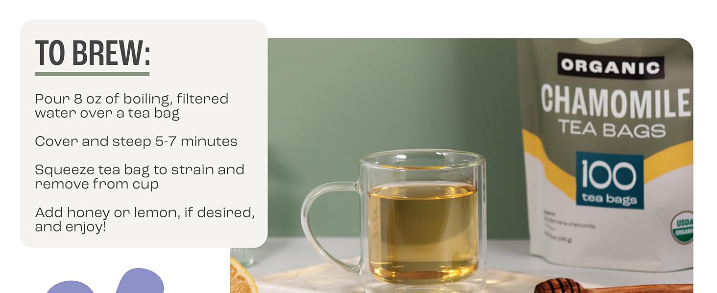 J Mac Botanicals Organic Chamomile Tea Bags Herbal Tea