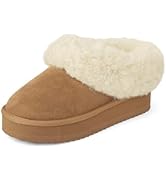 The Children's Place Girl's Indoor/Outdoor Comfy Slip on Platform Shoes, Faux Fur Lined Slipper
