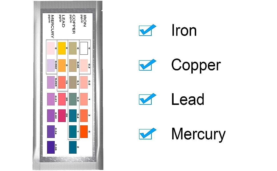 Heavy Metals Water Test Kit Drinking Water Test Strips with eBook
