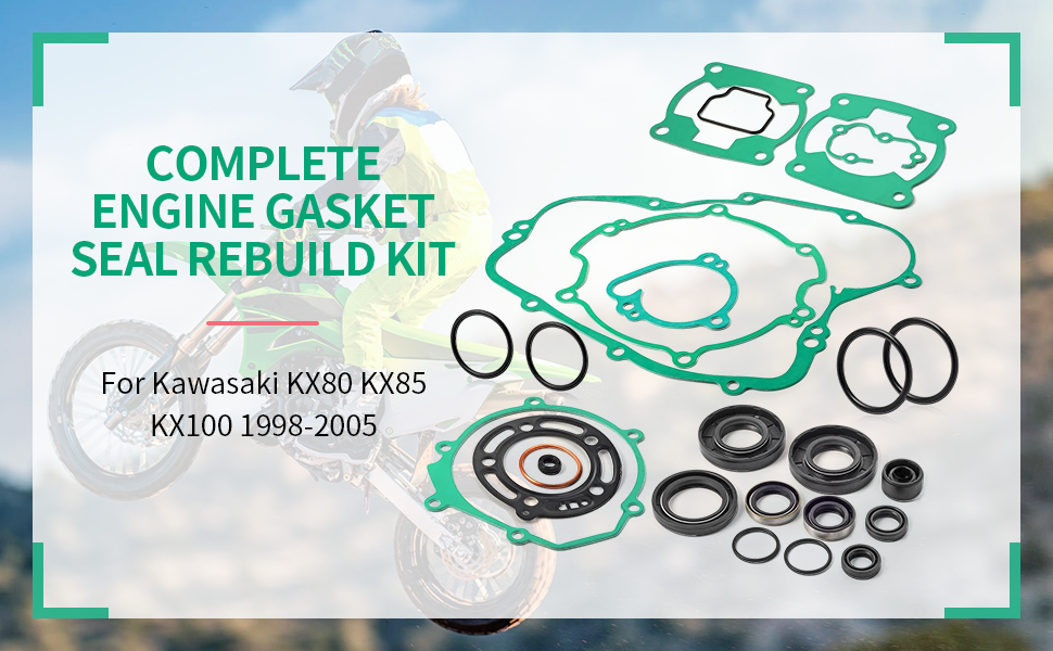 Complete Engine Gasket Seal Rebuild Kit For Kawasaki KX80