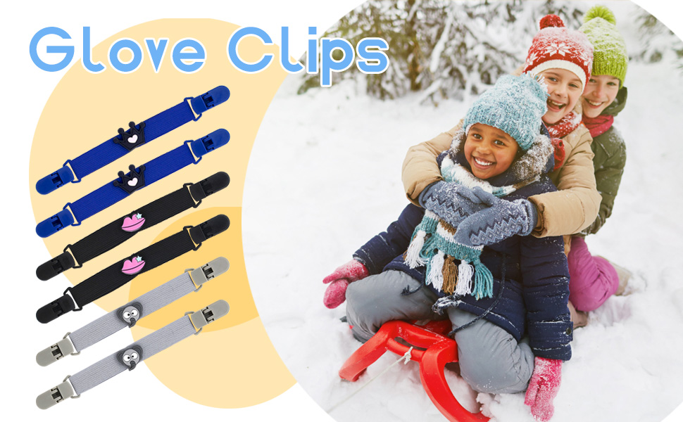 Elastic Mitten Clips for Kids Cute Gloves Clips Keeper Anti Lost Glove