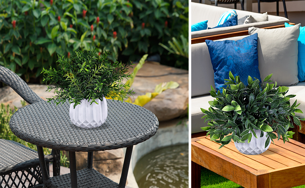 Winlyn 3-Pack Artificial Potted Plants