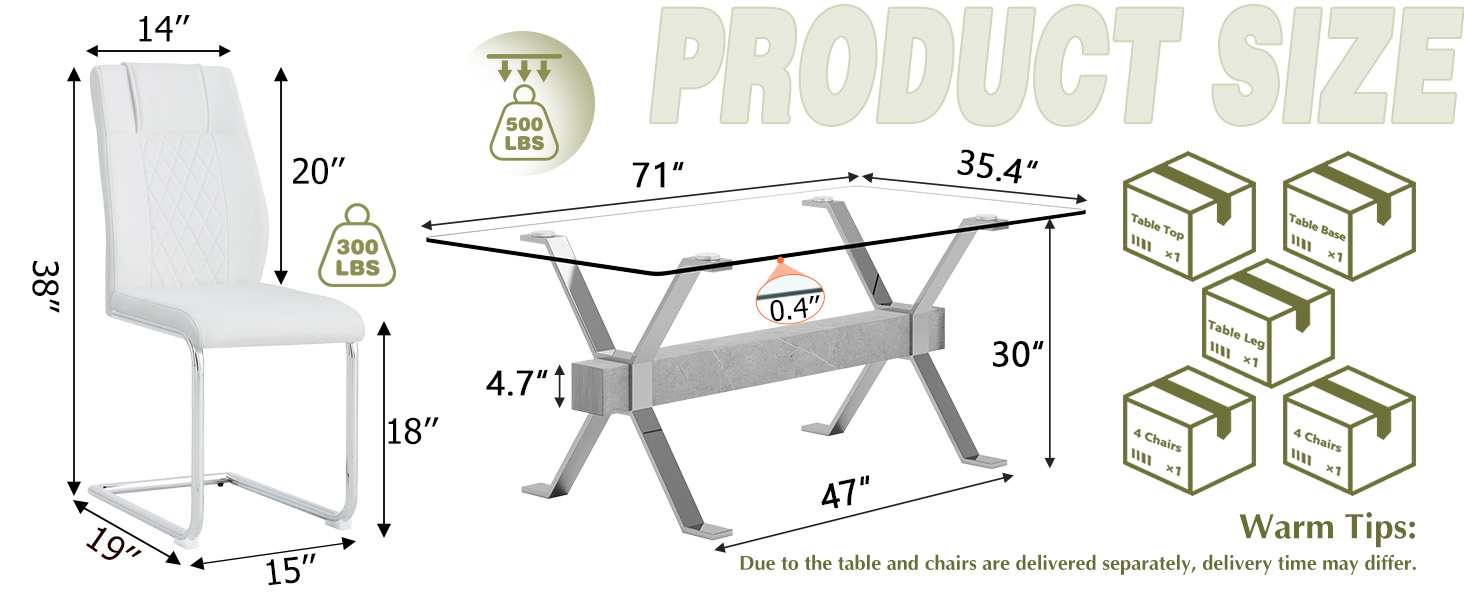 9 Piece Glass Dining Table Set, Kitchen Table Chairs Set