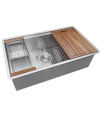 Ruvati 30-inch Undermount Rounded Corner Workstation Kitchen