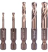 NordWolf 5-Piece M35 Cobalt Stubby Drill Bit Set for Stainless Steel & Hard Metals, with 1/4