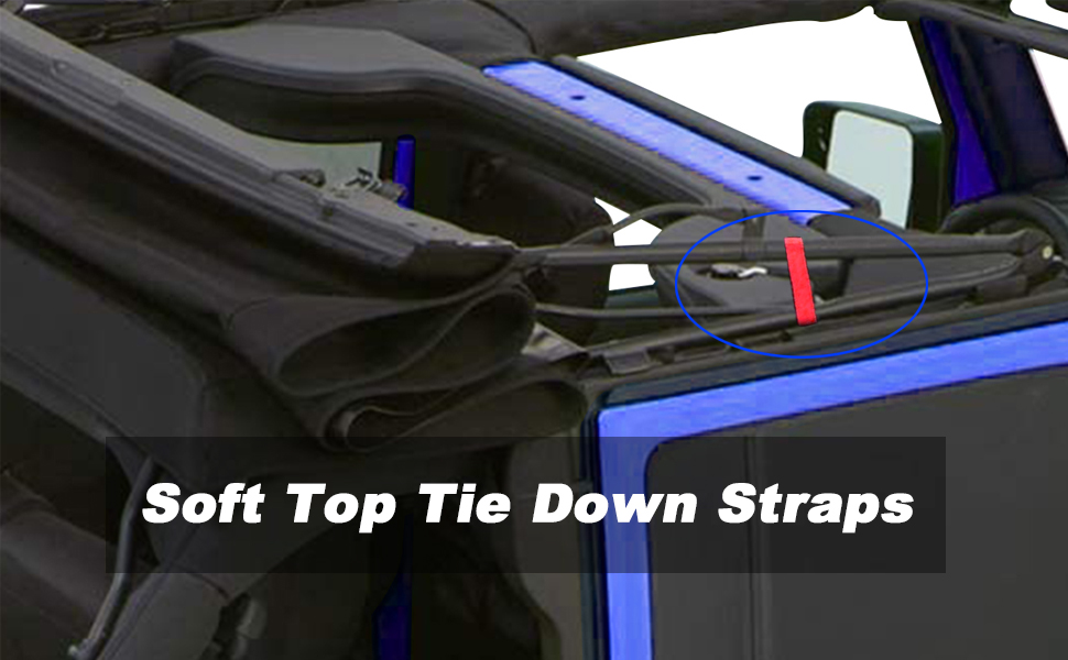 Soft Top Straps for Jeep Wrangler Jk,Tie Down Straps/Rear