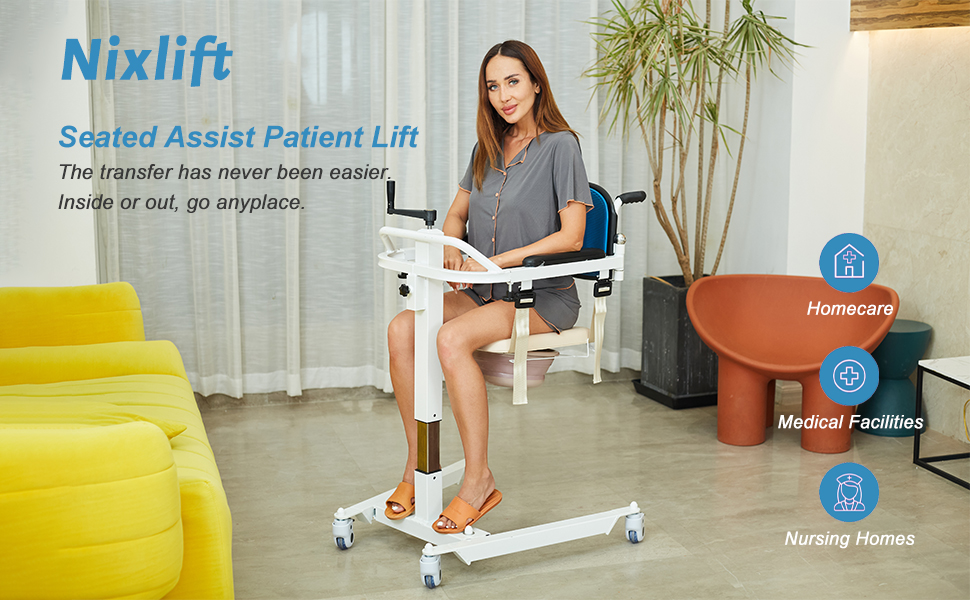 Nixlift Patient Lift Transfer Chair for Home, Wheelchair to