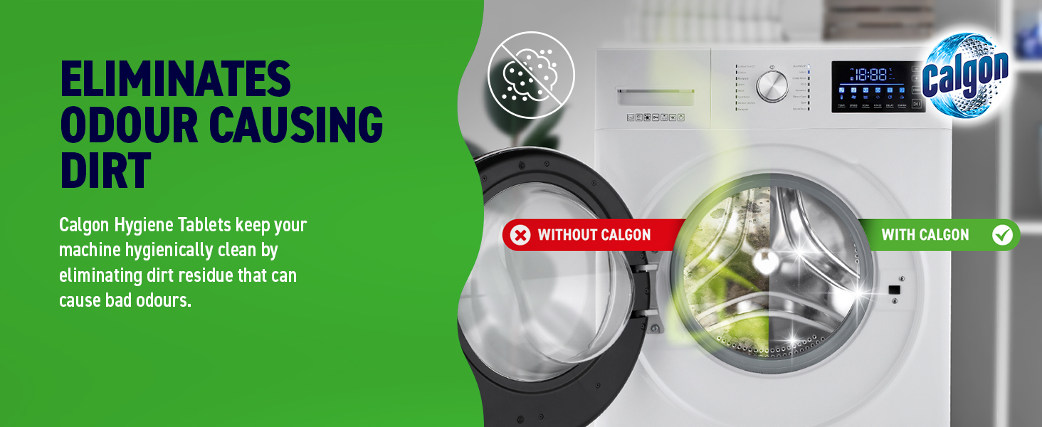 Calgon Hygiene Plus Washing Machine Cleaner & Limescale Remover, Water