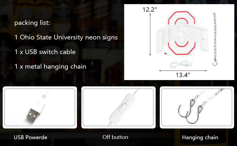 Ohio State University neon signs for wall decor