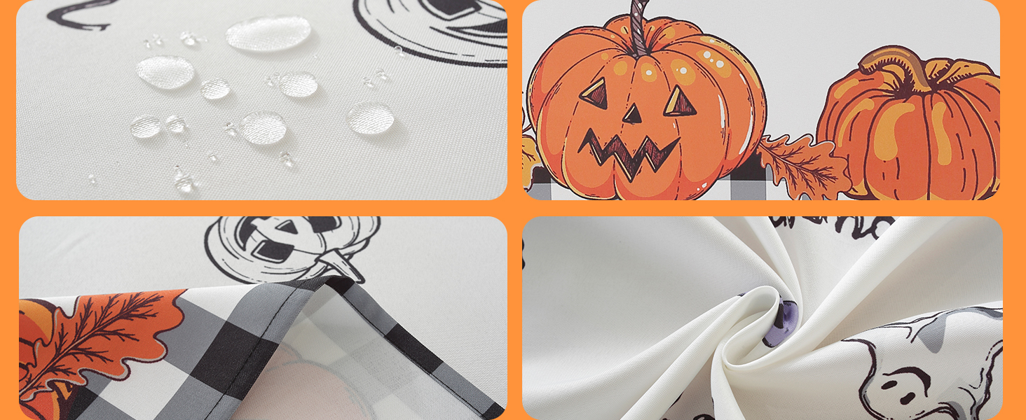Halloween Tablecloth Pumpkin Ghost Spider Print Scary