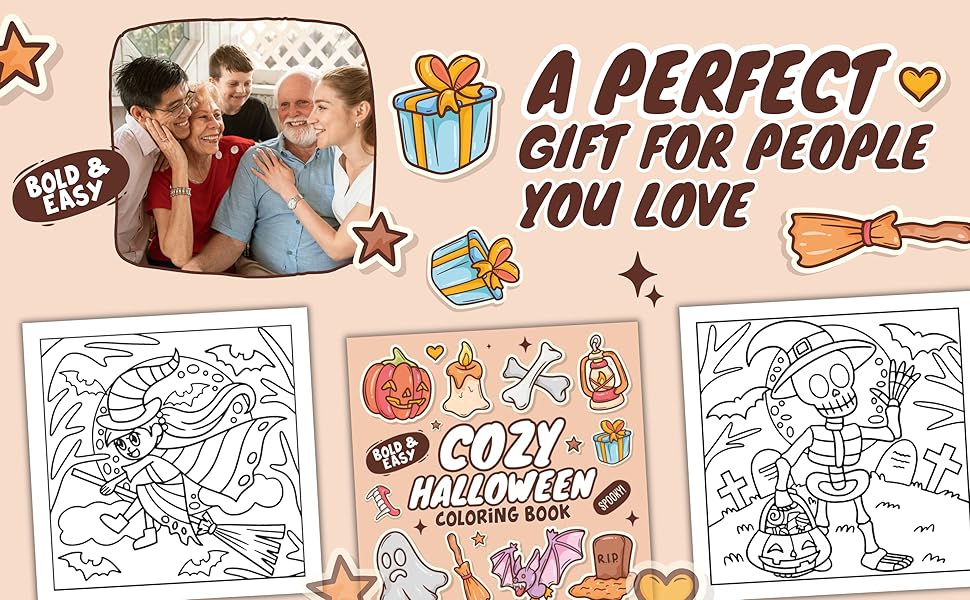 Cozy Halloween Coloring Book for Teens and Adults