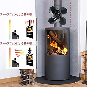 空気循環火力熱炉ファン 4ブレードストーブファン 高性能 空気循環火力熱炉ファン 4ブレードストーブファン 高性能