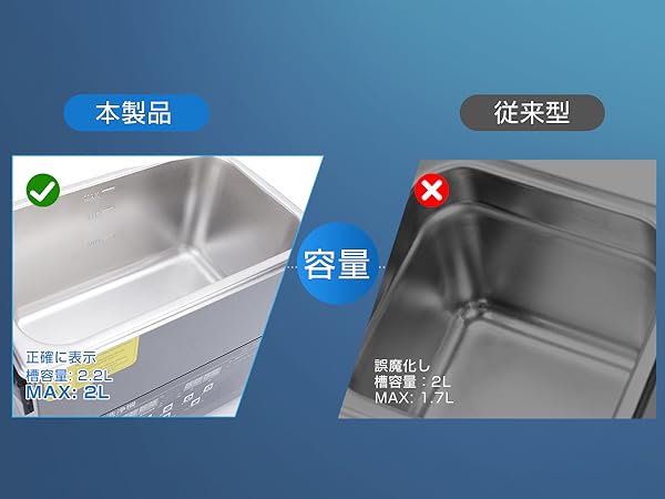 Amazon | Imspace 超音波洗浄機 業務用 2.2L 推奨最大水位2L 超