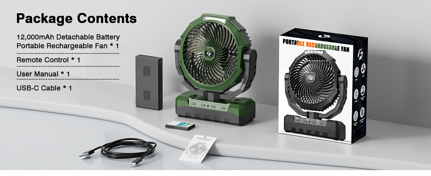 Rechargeable Camping Fan