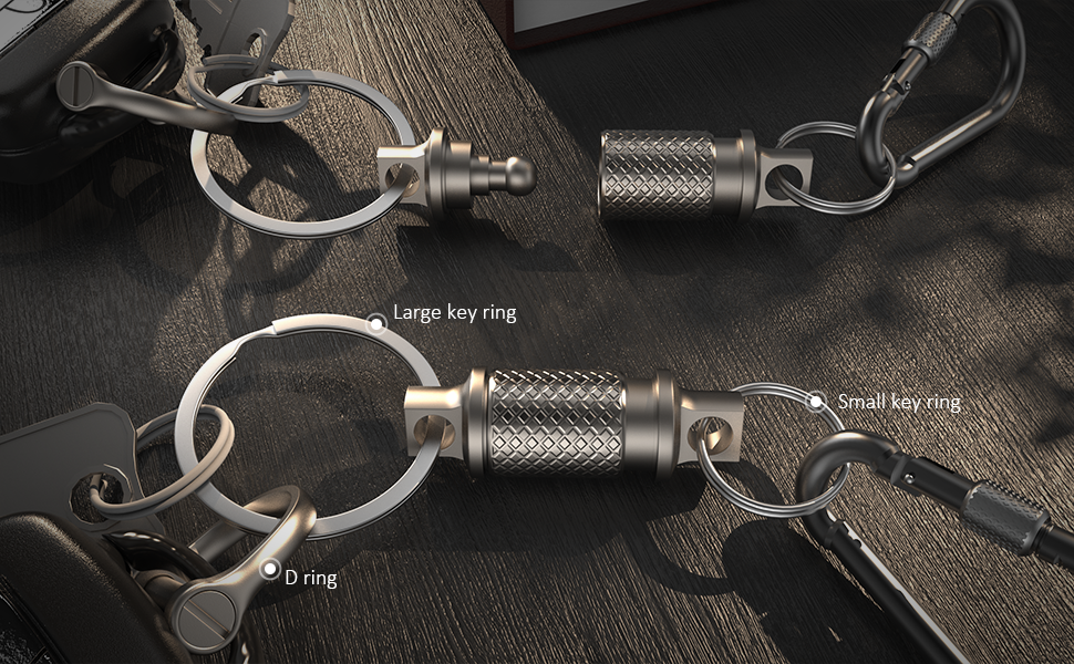 Toovem Titanium Quick Release Swivel Keychain, Secure