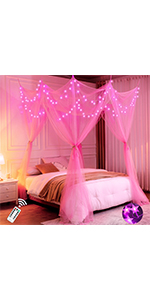 pink bed canopy