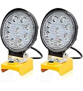 Samvinor 2 Pcs Cordless LED Work Light for Dewalt 20v Max Battery, Portable Flashlight, 170° Adju...