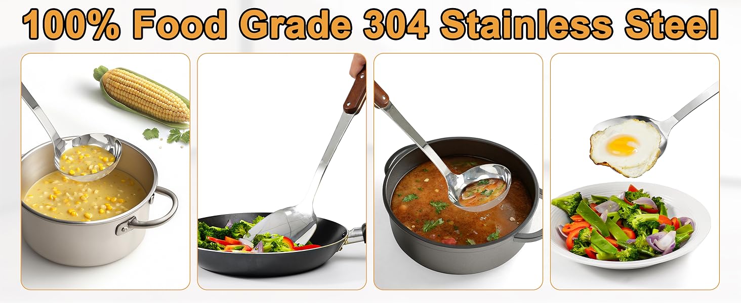 Mirror Polished Stainless Steel Cooking Utensils