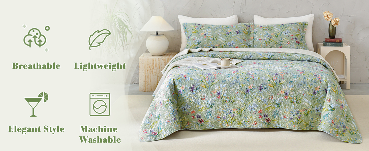 QSH Green Floral Quilt Oversized King Bedding Set for Couple
| 100% Cotton Extra Wide Green Floral Quilt Coverlet Ki 3a47763f 2924 49cc 9e71 D458c6e88ab5. CR0,0,1464,600 PT0 SX1464 V1