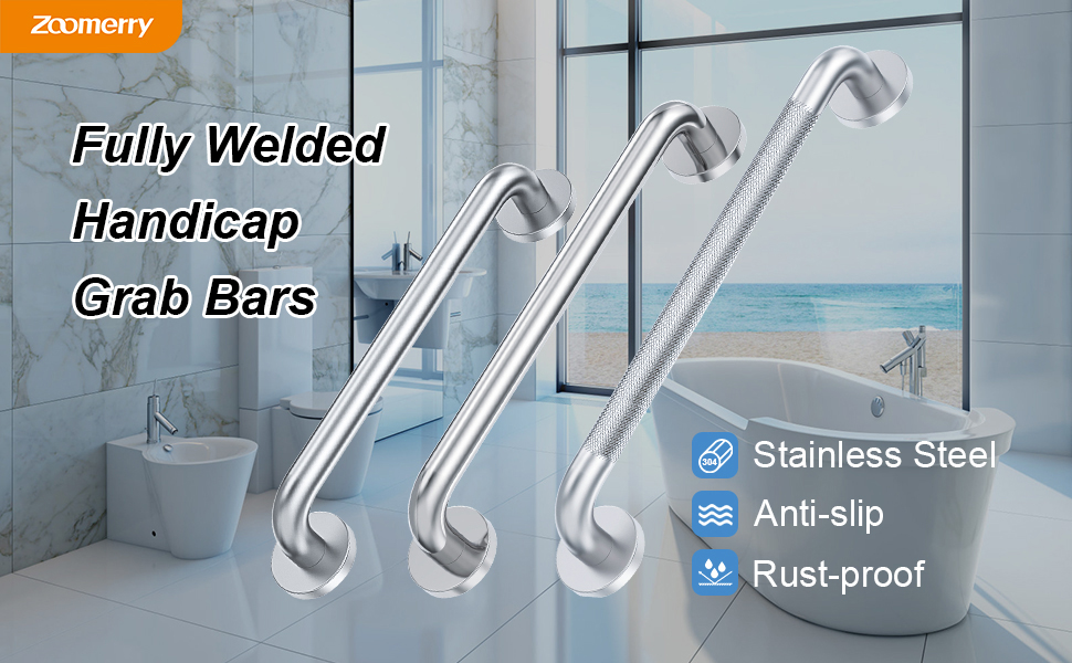 Handicap Grab Bars, 2 Pack 12 Inch Shower Grab Bar for