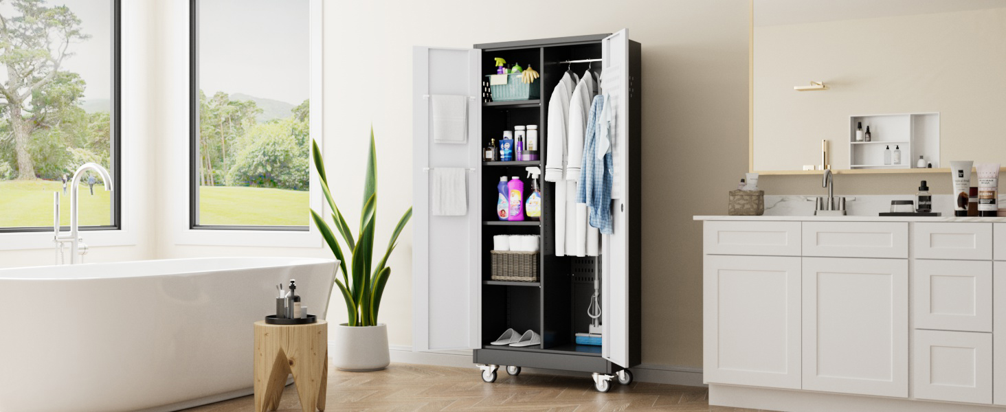 Broom Closet Storage Cabinet