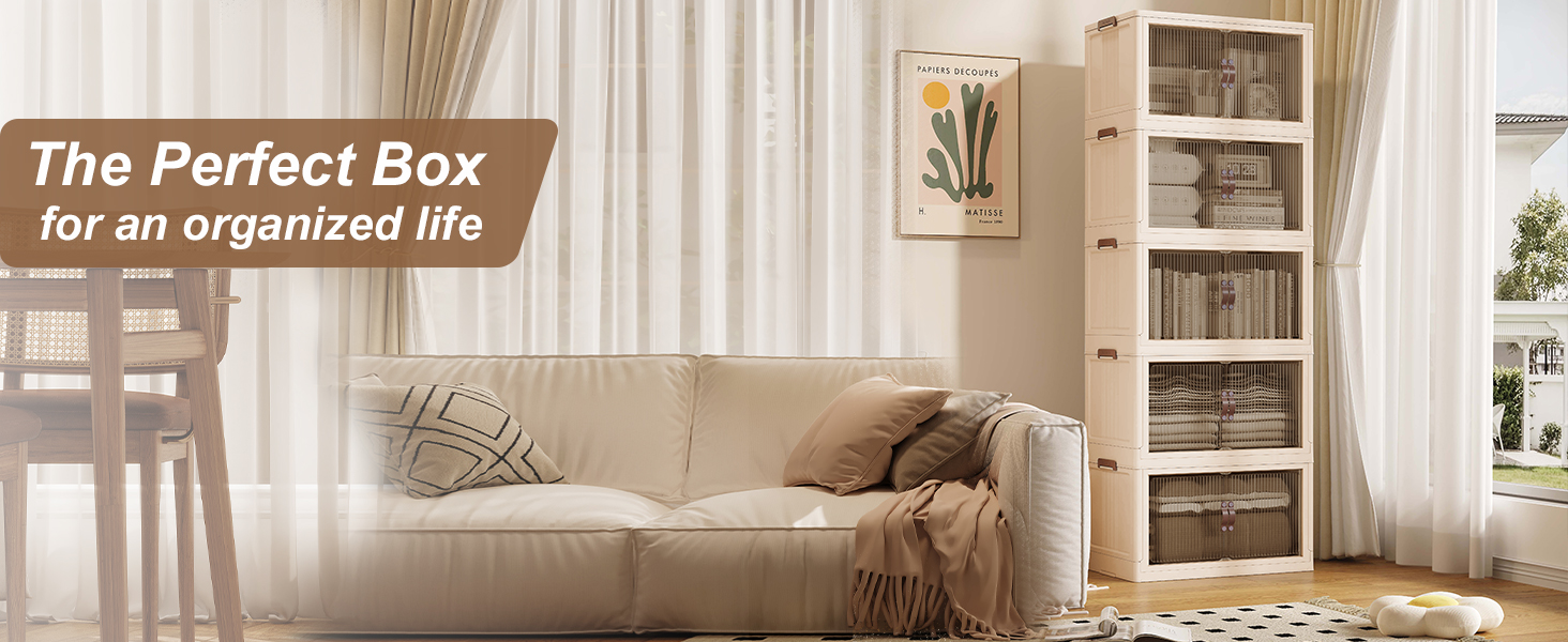 136Gal（543Qt） Stackable Storage Bins Folding Collapsible