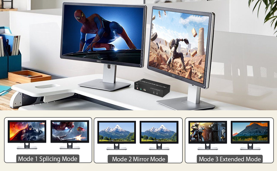 Commutateur KVM DisplayPort HDMI double moniteur 4K 60Hz 2 entrées 2