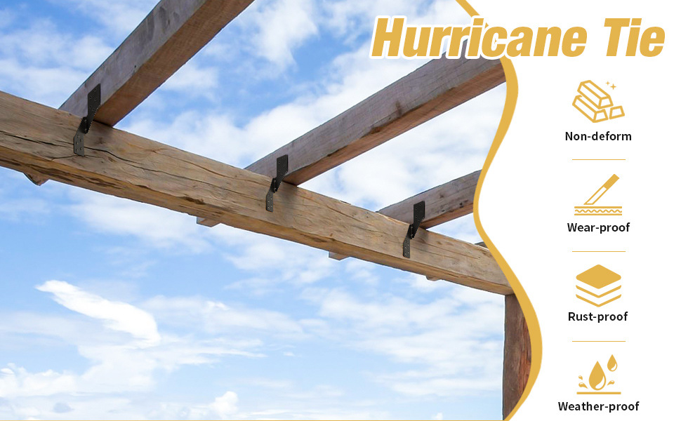 XIHUWZ 20 Pcs Hurricane Tie,Strong tie Brackets with Black