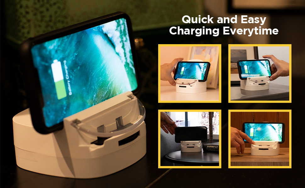3 in 1 wireless charging stand charger fast qi 10W pad apple samsung android universal dock