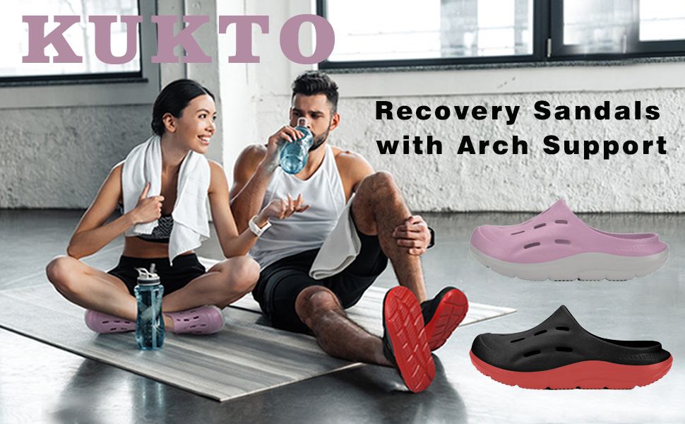 Mens Womens Recovery Sandals with Arch Support