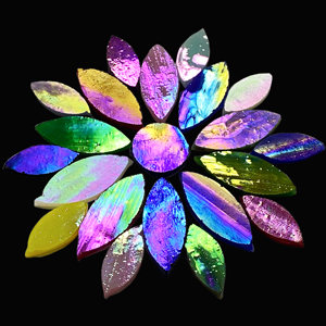 iridescent leaves glass mosaic