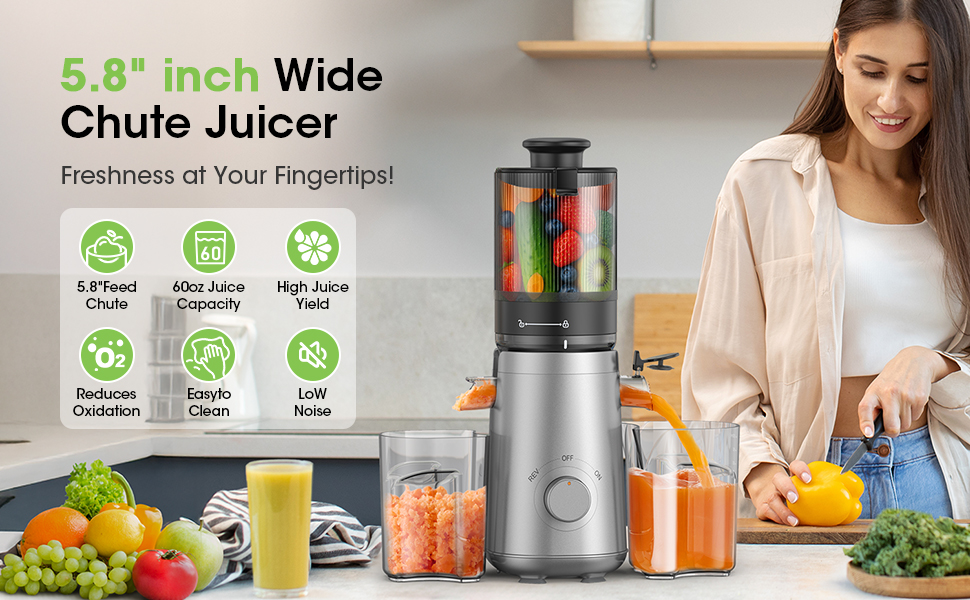 You can juice whole fruits and vegetables in no time by TUUMIIST Juicer