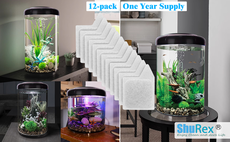 12 Pack Replacement Filter Cartridges XS for Tetra Whisper Extra Small Fish Tanks Filter